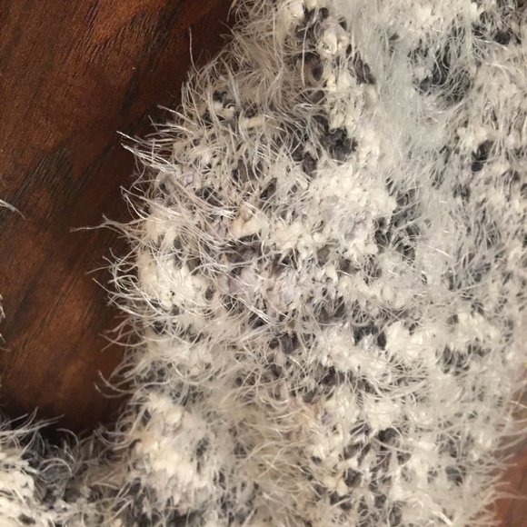 Retrology Long Sleeve Feather Knit Pink Gray Cream Long Cardigan Sweater Size M. - Picture 4 of 8